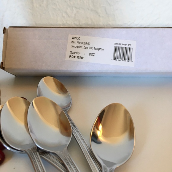 Dots Long Handled Ice Tea Spoon Dots Iced Tea Winco 12 Heavyweight - Picture 3 of 8